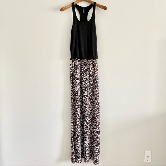 Victoria’s Secret Black Racerback Leopard Print Maxi Dress Size XS - Picture 1 of 5